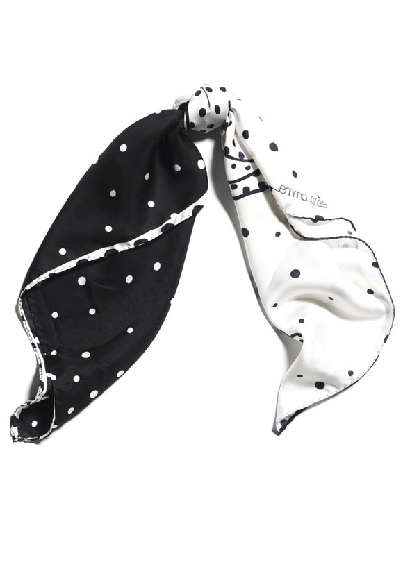 black & white animals, luxury printed silk twill scarf 