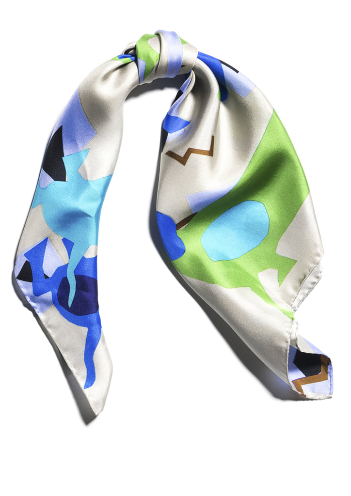 dachshunds patterned designer silk scarf Emma Greenhill