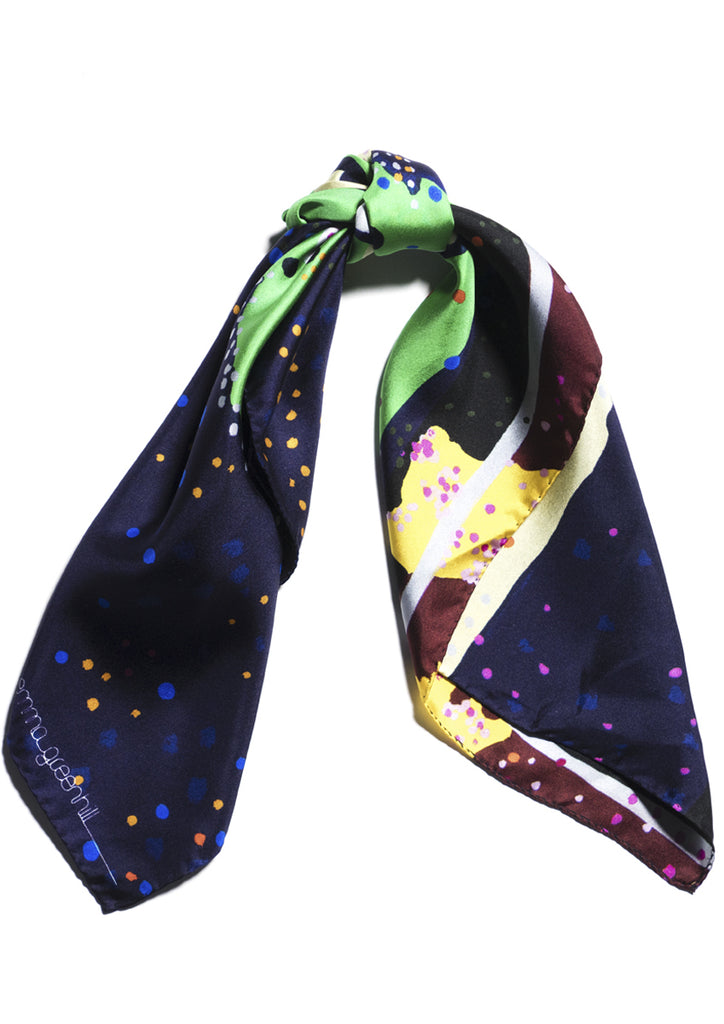 graphic patterned silk designer square scarf