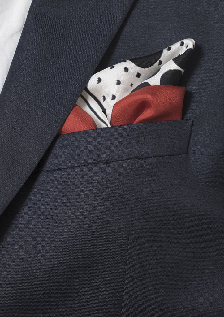 designer, luxury silk twill printed men's pocket square