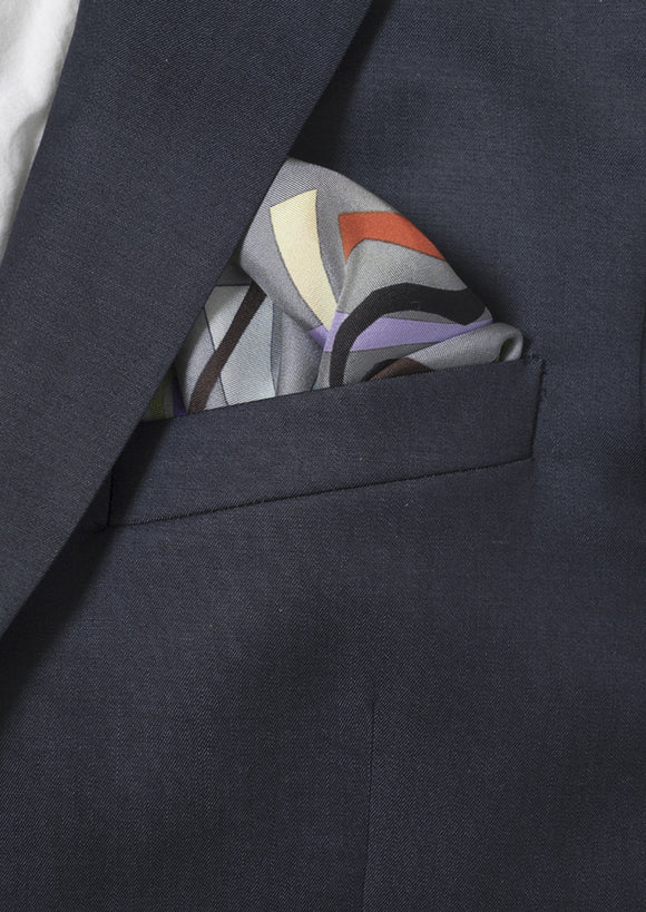 Patterned silk luxury men's pocket square