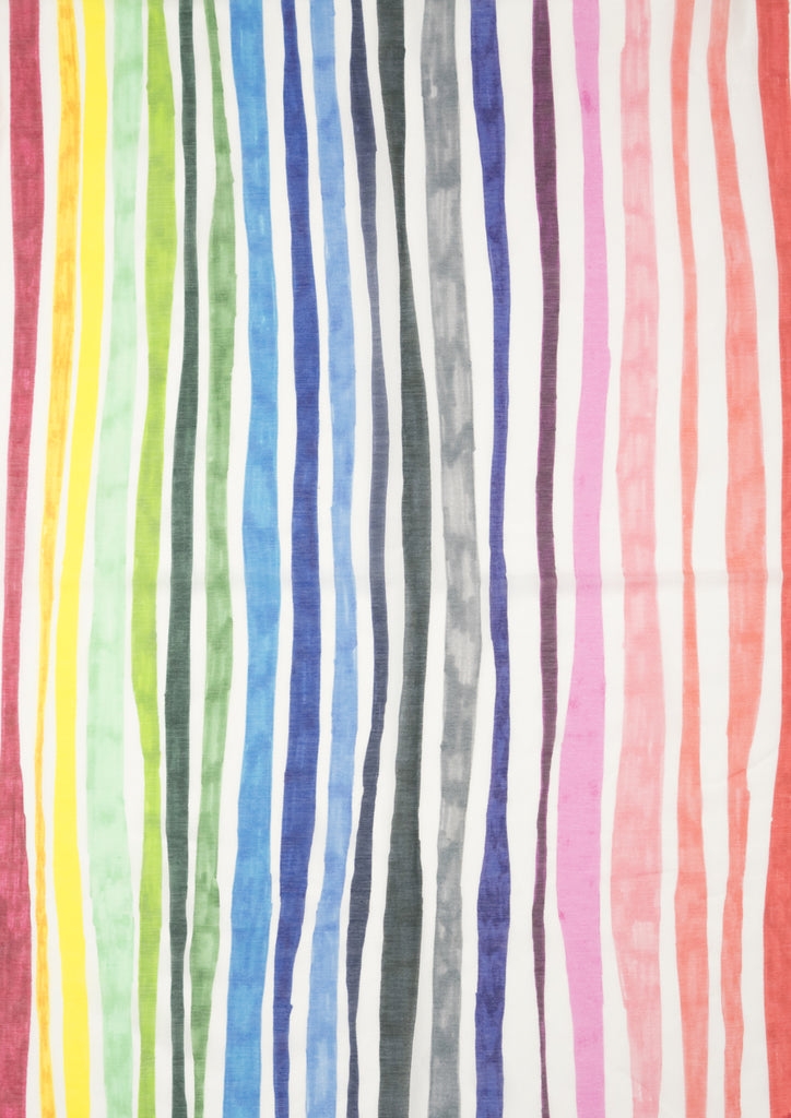 Rainbow Stripes Silk Cotton Scarf